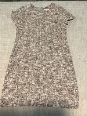 Women’s Calvin Klein Brown & Cream Tweed Midi Shift Dress